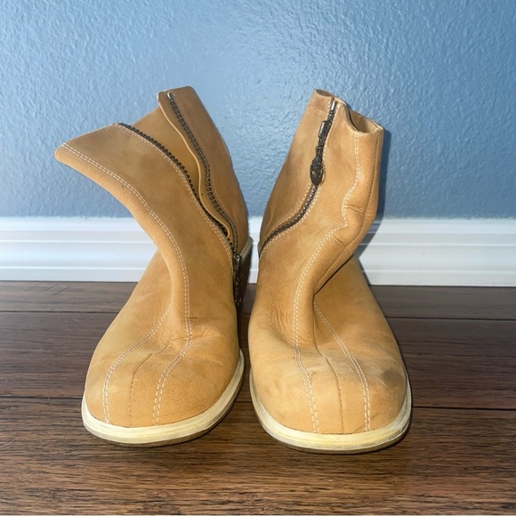 Y2K timberland boots ankle boots wedge boots heel leather boots zipper boots - Picture 2 of 16